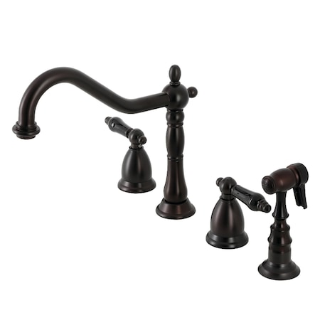 Kingston Brass KS1795PKLBS Widespread Kitchen Faucet, Oil Rubbed Bronze KS1795PKLBS